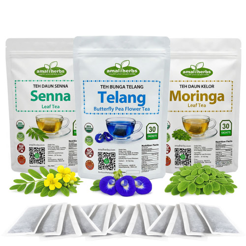 Set 3 in 1 Senna, Moringa, Telang, Tea Bag 30 Sachets (Softpack)